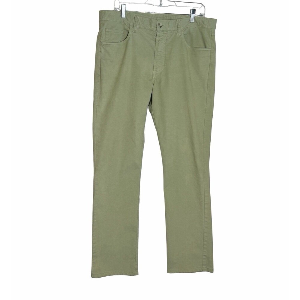 Onward Reserve Pants Mens 34x32 Green Straight Leg Pima Cotton Chino Preppy